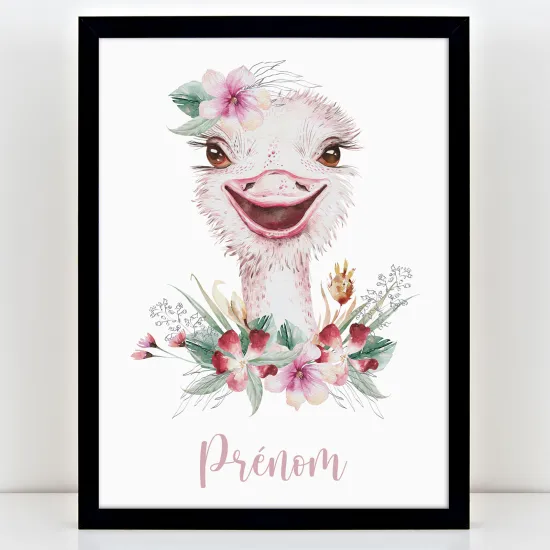 Póster infantil personalizado - Avestruz