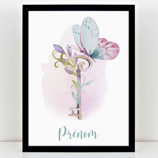 Póster infantil personalizado - Llave mariposa