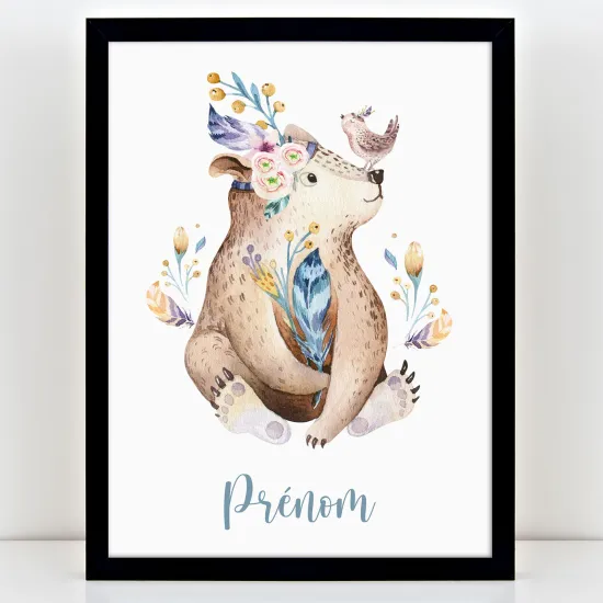 Póster infantil personalizado - Oso