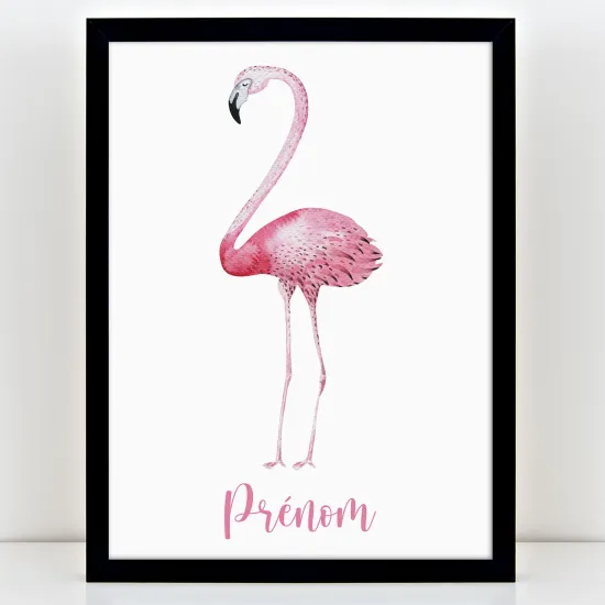 Póster infantil personalizado - Flamenco rosa