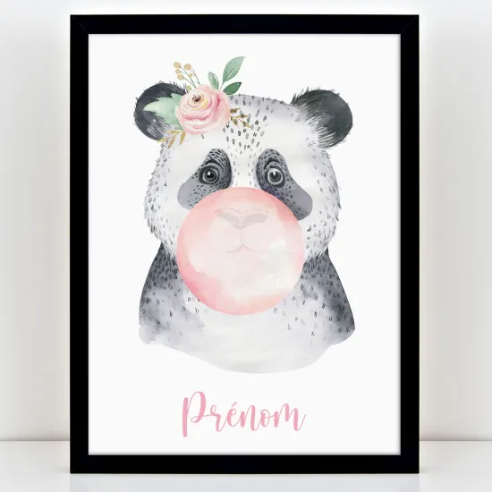 Affiche / Poster Prénom Enfants - Panda bulle