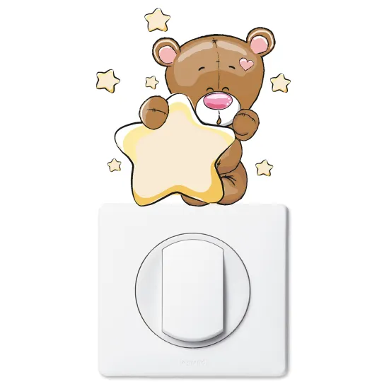 Light Switch Sticker - Bear stars