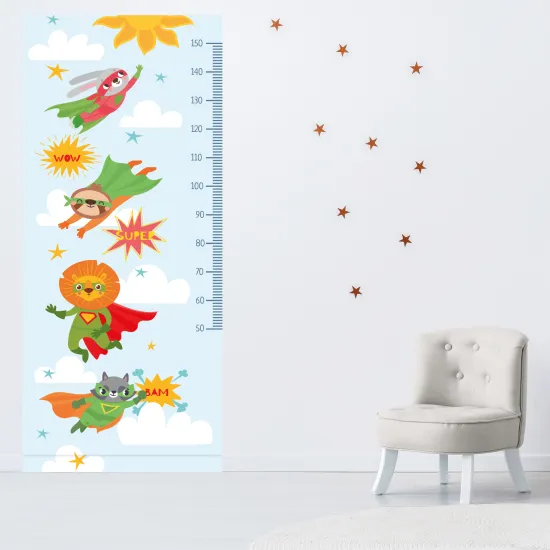 Stickers Toise Pour Mesure Enfants - Héros animaux