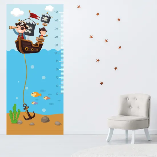 Stickers Toise Pour Mesure Enfants - Pirates