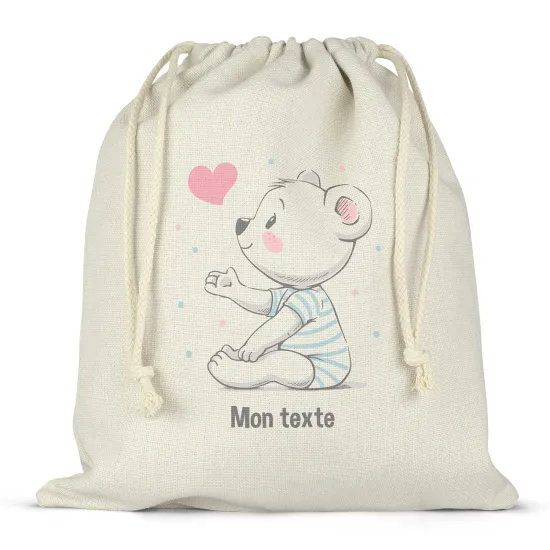 Sac à ficelles personnalisé - Ourson