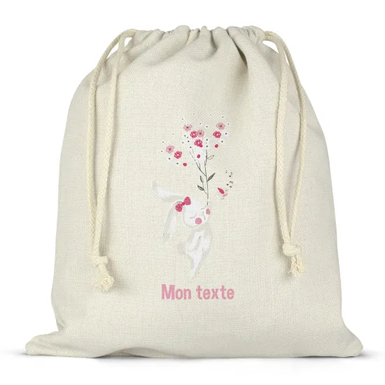 Personalized drawstring bag for kids - Rabbit