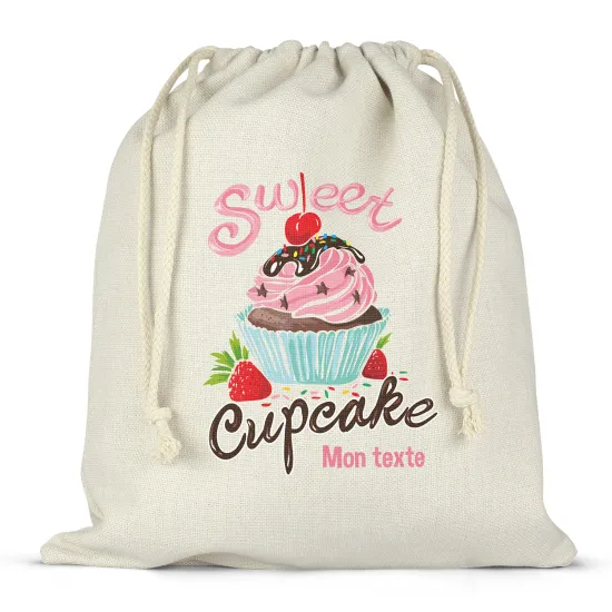 Sac à ficelles personnalisé - Cupcake