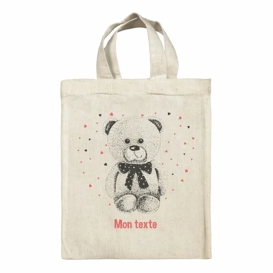 Bolsa de tela personalizada - Osito corazones