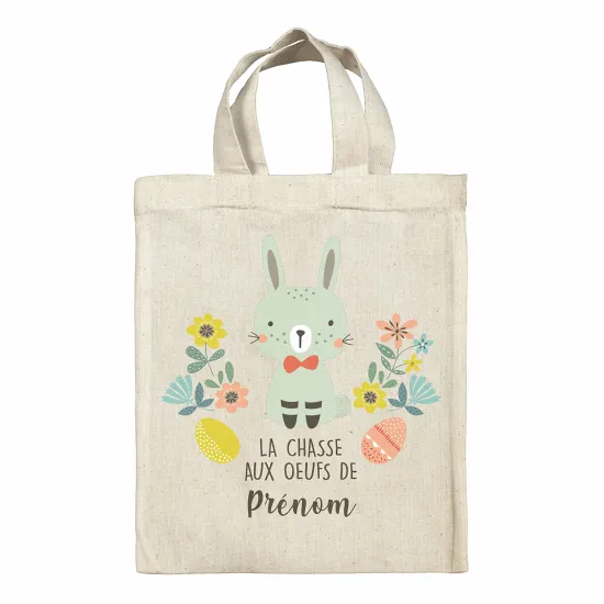 Sac tote bag de Pâques personnalisé - La chasse aux oeufs