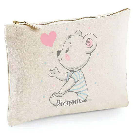 Personalized Pencil / Pouch - Bear heart